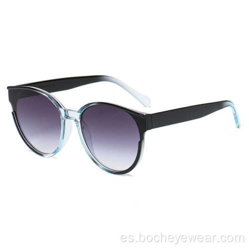Nueva moda europea y americana gafas de sol redondas de montura grande moda femenina GAFAS DE SOL GRADIENTE gafas de tiro callejero para hombres